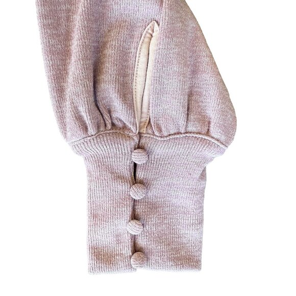 NWT Backyard Roses Mauve Cropped Sweater V-Neck Button Front Size XS - Picture 4 of 9